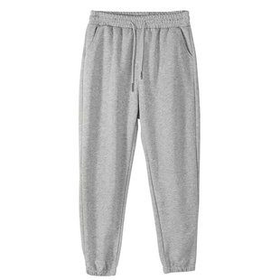 秋冬季休闲裤男纯棉宽松束脚裤黑色长裤男士新款运动卫裤加绒裤子