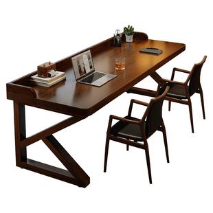 实木书桌双人台式电脑桌家用学习桌办公桌卧室电竞桌子家用工作台