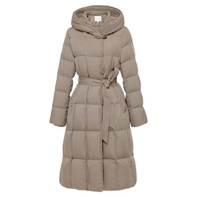 雅莹长款连帽鹅绒服轻便保暖