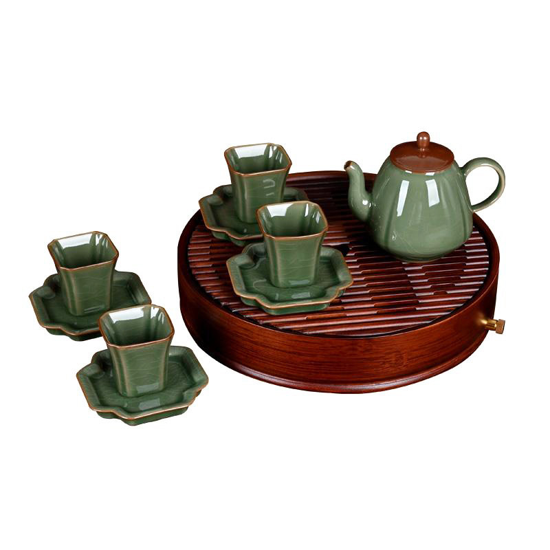 2025新款青瓷方杯功夫茶具套装