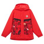 鸿星尔克童装新年红色外套儿童运动服加绒风衣秋冬款男童防风上衣