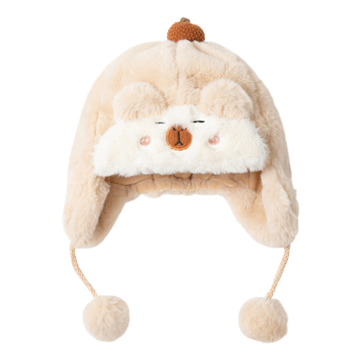 婴儿帽子秋冬季宝宝毛绒帽冬天