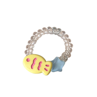 小鱼星星发绳百搭透明电话绳发圈可爱少女心头绳无痕不伤发头饰品