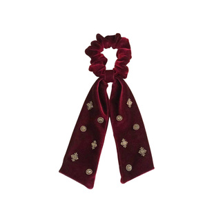 美腻大长腿~新年丝绒高级感蝴蝶结飘带发饰女大肠圈 头绳发圈头饰