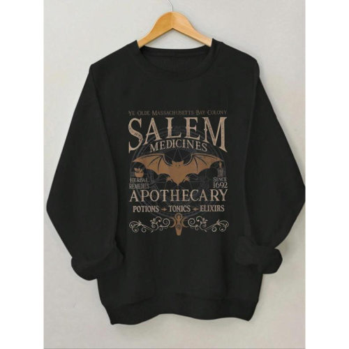 N 82888 【跨境欧码】Women's Bat & Letter Print Drop Shoulder