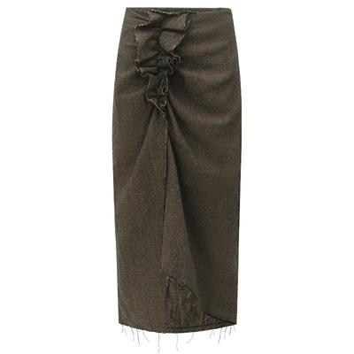 COCOBELLA人字纹堆褶半身裙