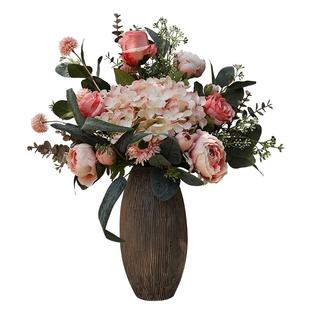 高档仿真花客厅装饰摆件花高级感餐桌摆设假花玫瑰花北欧干花花束