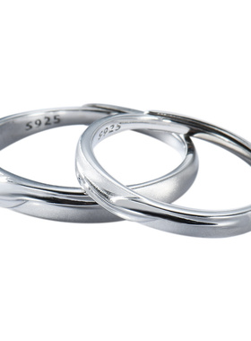 原创磨砂小众设计学生情侣戒指