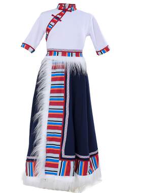 藏族舞蹈服儿童风情表演草原