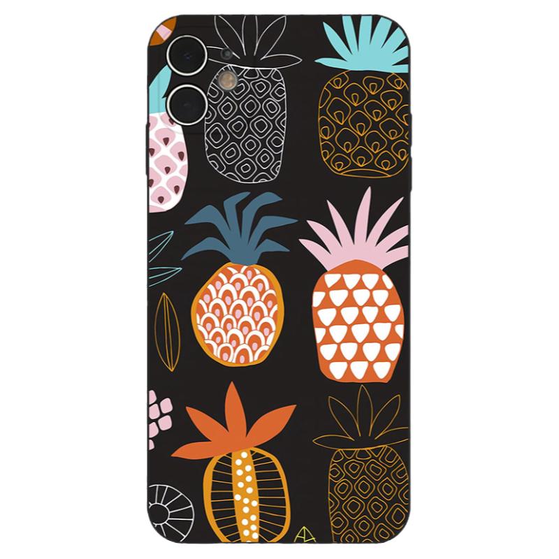 可爱小众个性创意菠萝适用iPhone16玻璃小米13/12/14苹果15ProMax硅胶手机壳华为OPPO小米VIVO安卓保护壳