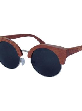 墨镜金属鼻梁圆形半框太阳眼镜