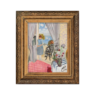 犀牛艺廊Matisse“淡蓝尼斯“系列含框卧室书房宁静美式风格小画