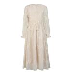 sdeer圣迪奥女装春秋装圆领风琴褶收腰绣花连衣裙S253Z1293