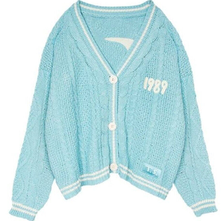 Taylor Swift 1989 Cardigan 霉霉同款1989蓝色海鸥开衫