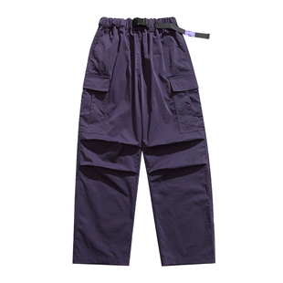 VIISHOW美式工装伞兵裤男女春季新款高街多口袋宽松直筒长裤潮牌