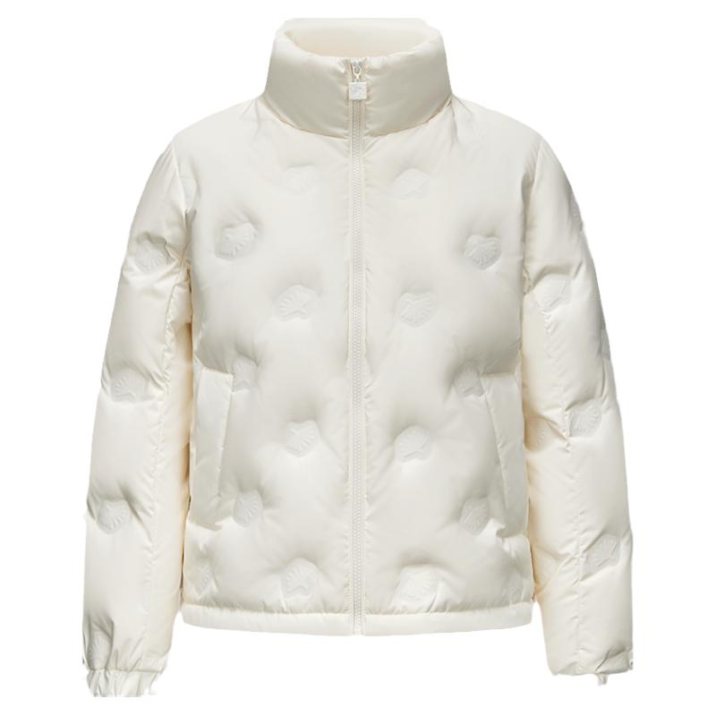 [商场同款]森马立领压花羽绒服女短款2024冬季新款面包服轻薄外套