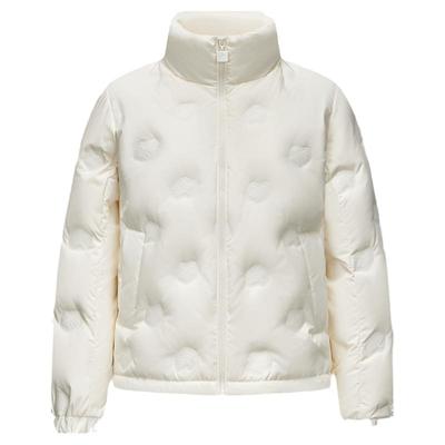 森马立领压花羽绒服女短款冬季潮