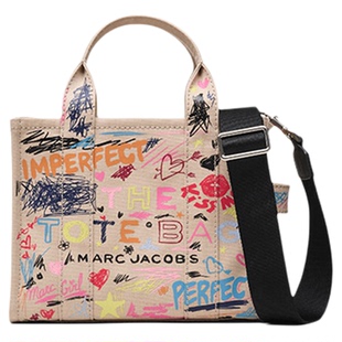 【新品】MARC JACOBS/莫杰 TOTE MJ 小号涂鸦霓虹雏菊托特包