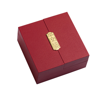 红色高档礼品包装盒黄金珠宝首饰玉石器手串文玩吊坠饰品精致礼盒