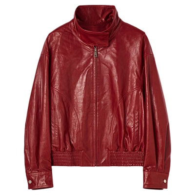 【小“皮”气系列】HPLY荷比俪2026春新款复古油蜡皮立领皮衣外套