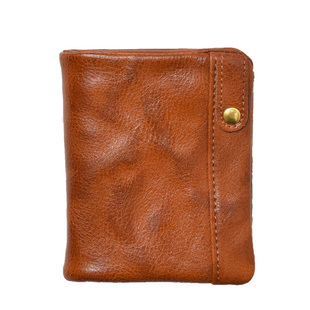 真皮轻薄小巧钱包简约复古精致小钱夹中性牛皮零钱包卡包一体收纳