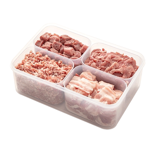 冰箱冻肉分装盒食品级保鲜盒厨房食物冷冻收纳盒可微波炉储物盒子