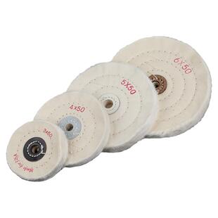 黑兰白布轮轮打磨棉布黄色绒棉镜面不锈钢抛光打磨头小布轮羊毛轮