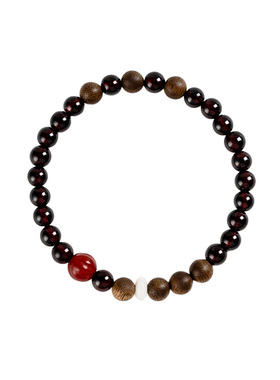 【暖映福运】 石榴石红玛瑙奇楠沉香手串范李李年终热情守护手链