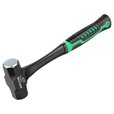 工业级八角锤大锤软把重型橡胶柄锤子石工高碳钢一体成型手锤4磅