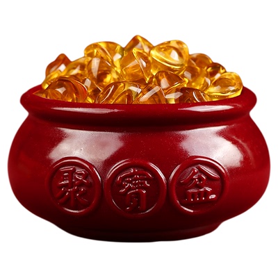 朱砂紫砂聚宝盆貔貅八方来财摆件