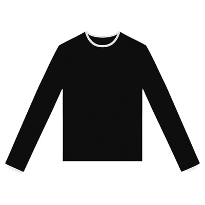 经典圆领撞色设计打底T恤