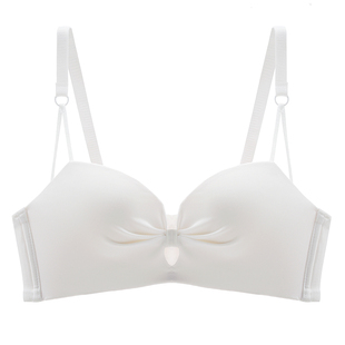 白色内衣夏季薄款小胸聚拢调整型收副乳文胸套装内心女无钢圈bra