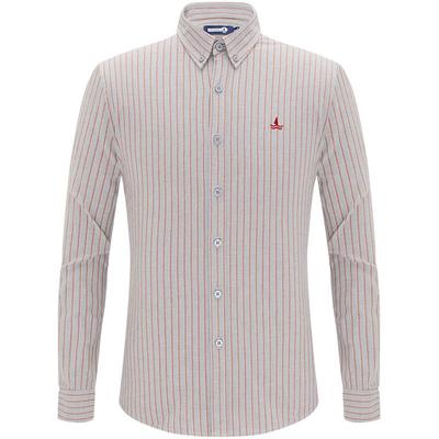 小帆船灰色休闲长袖衬衫