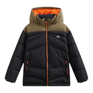 Mizuno美津浓儿童连帽羽绒服鸭绒保暖秋冬新款抗寒防风男女中大童