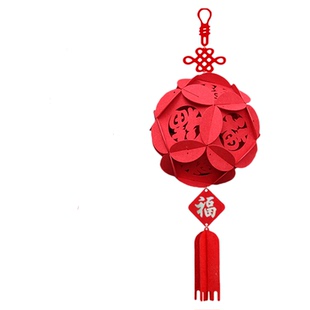 新年装饰用品绣球灯笼挂饰2026马年春节门店吊顶氛围布置过年吊饰