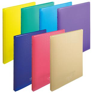 日本LIHIT LAB.喜利CUBE FIZZ活页线圈A4纯色资料册学生商务办公用透明插页资料夹