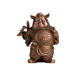 铜师傅《福从天降》钟馗铜摆件办公室职场工位创意工艺装饰品