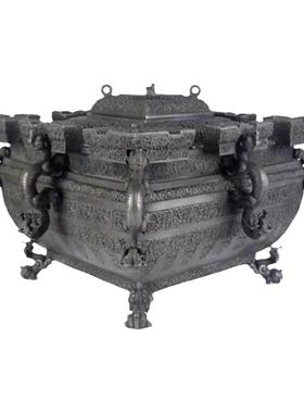 青铜器仿古摆件战国铜冰鉴古代冰箱酒器曾侯乙铜鉴铜缶古玩收藏品