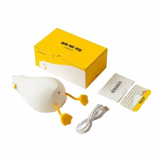 躺平鸭小夜灯儿童房小夜灯氛围感台灯助眠小夜灯助眠睡觉灯具硅胶