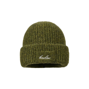 双层加厚保暖针织帽子女冬季日系羊毛混纺毛线帽防风大头围冷帽男