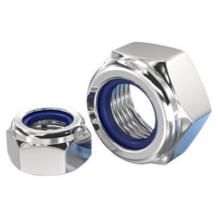 304/201/316不锈钢锁紧螺母 六角防松防滑尼龙自锁螺丝帽M3M4M5M6