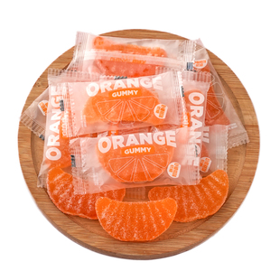 康健益嘉无糖食品老式桔子瓣糖果橘子瓣软糖500g怀旧零食结婚喜糖