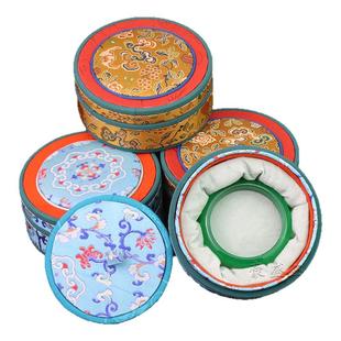 国风宋锦首饰盒圆盒珠宝首饰手串手镯盒首饰收纳包装盒送人礼品盒