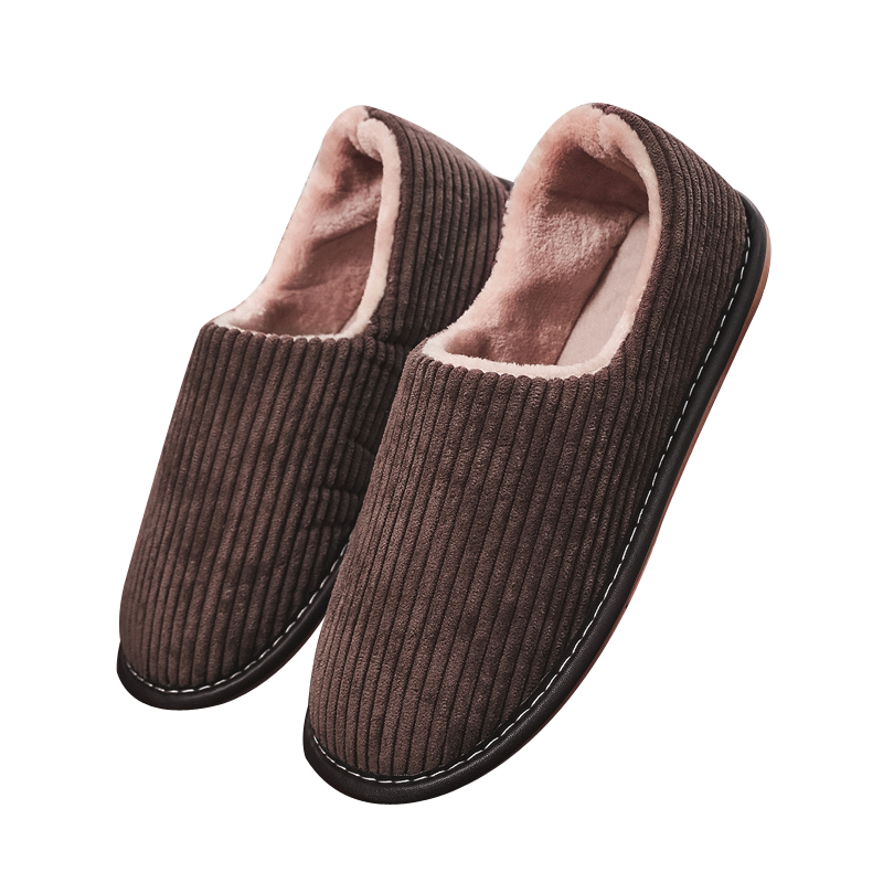 秋冬季棉拖鞋男女包跟室内保暖厚底防滑居家用带后跟毛毛棉鞋冬天