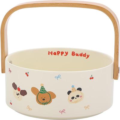 高颜值水果盘网红陶瓷手提篮子