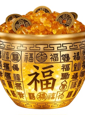 中式黄铜百福缸聚财摆件财神殿