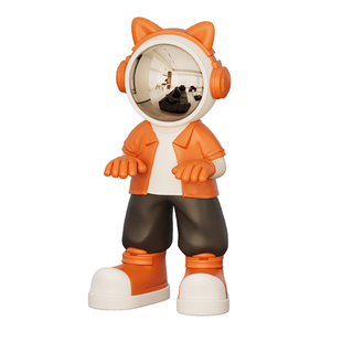 太空人宇航员时钟桌面摆件客厅玄关电视柜装饰卧室电子闹钟摆台式