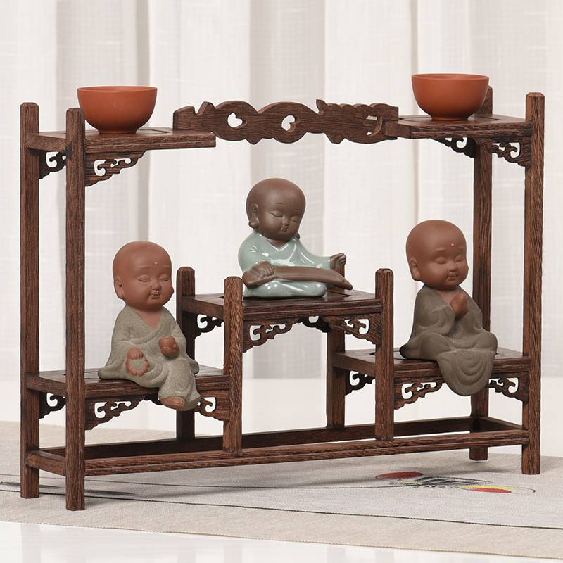 鸡翅木小型博古架实木中式多榕置物架架子展示摆件紫砂壶宝阁茶具