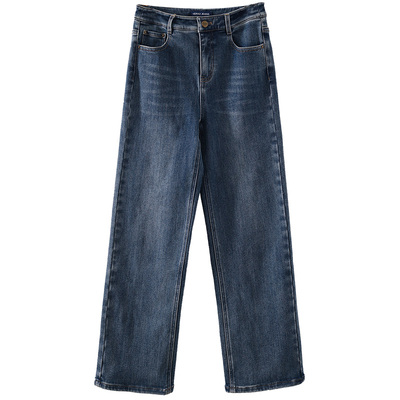 娅丽达加绒直筒阔腿裤