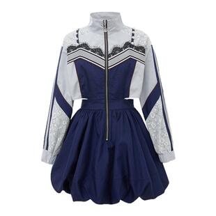 LULUALWAYS我爱露露秋季新款X型高腰廓形运动风连衣裙